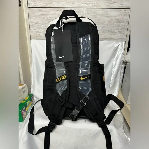 Nike Elite Pro Hoops Basketball Backpack Black and Gold - Picture 2 of 5